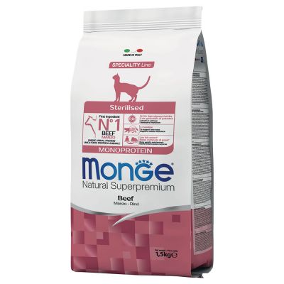 Monge Monoprotein Sterilized Manzo Crocchette per gatti